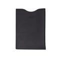 16" Vertical Laptop Sleeve in Black, front view with curved top opening and logo