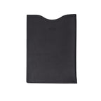 16" Vertical Laptop Sleeve in Black, front view with curved top opening and logo