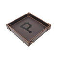 Pittsburgh Pirates Leather Valet Tray in Dark Coffee Brown with riveted corners and embossed P logo