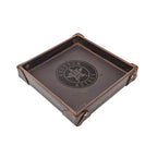 Houston Astros Leather Valet Tray in Dark Coffee Brown with riveted corners and embossed Houston Astros star logo