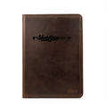 Leather Portfolio - Toronto Blue Jays World Series in Dark Coffee Brown, closed front printed with World Series 2025 logo