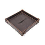 Leather Valet Tray - Toronto Blue Jays World Series in Dark Coffee Brown, riveted corners and World Series 2025 logo inside