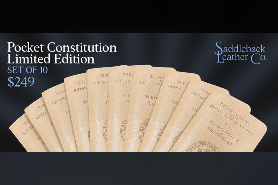 Pocket Declaration/Constitution Limited Edition Set of 10 fanned out, banner reading Pocket Constitution Limited Edition, $249