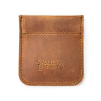 Bear Trap Leather Coin Purse in Tobacco, front view with embossed Saddleback Leather Co. logo