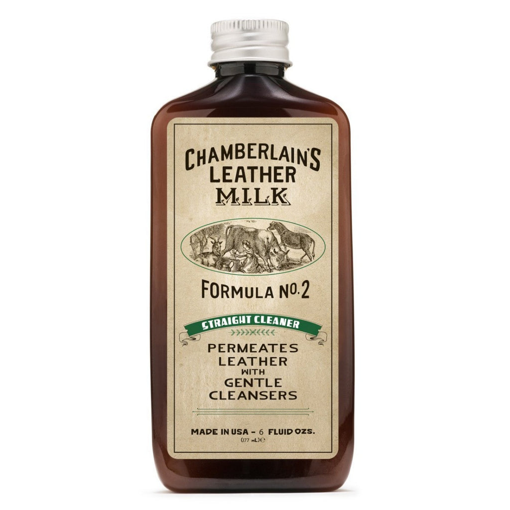 Chamberlain's No. 2 leather cleaner, front label of the 6 oz bottle
