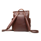Tank Backpack in Chestnut, back view with padded shoulder straps and top handle