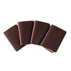 Leather Pocket Bibles Four Gospels in reddish brown, four embossed gospel books fanned out