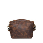 Lanita Small Crossbody in Dark Coffee Brown, plain back view with strap clips