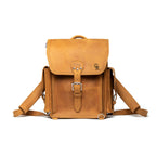 Tank Backpack - Colorado Rockies in Tobacco, front view with embossed Rockies logo and buckled flap