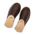 Pair of Women's Sheepskin Slippers in Dark Coffee Brown, top view thumbnail