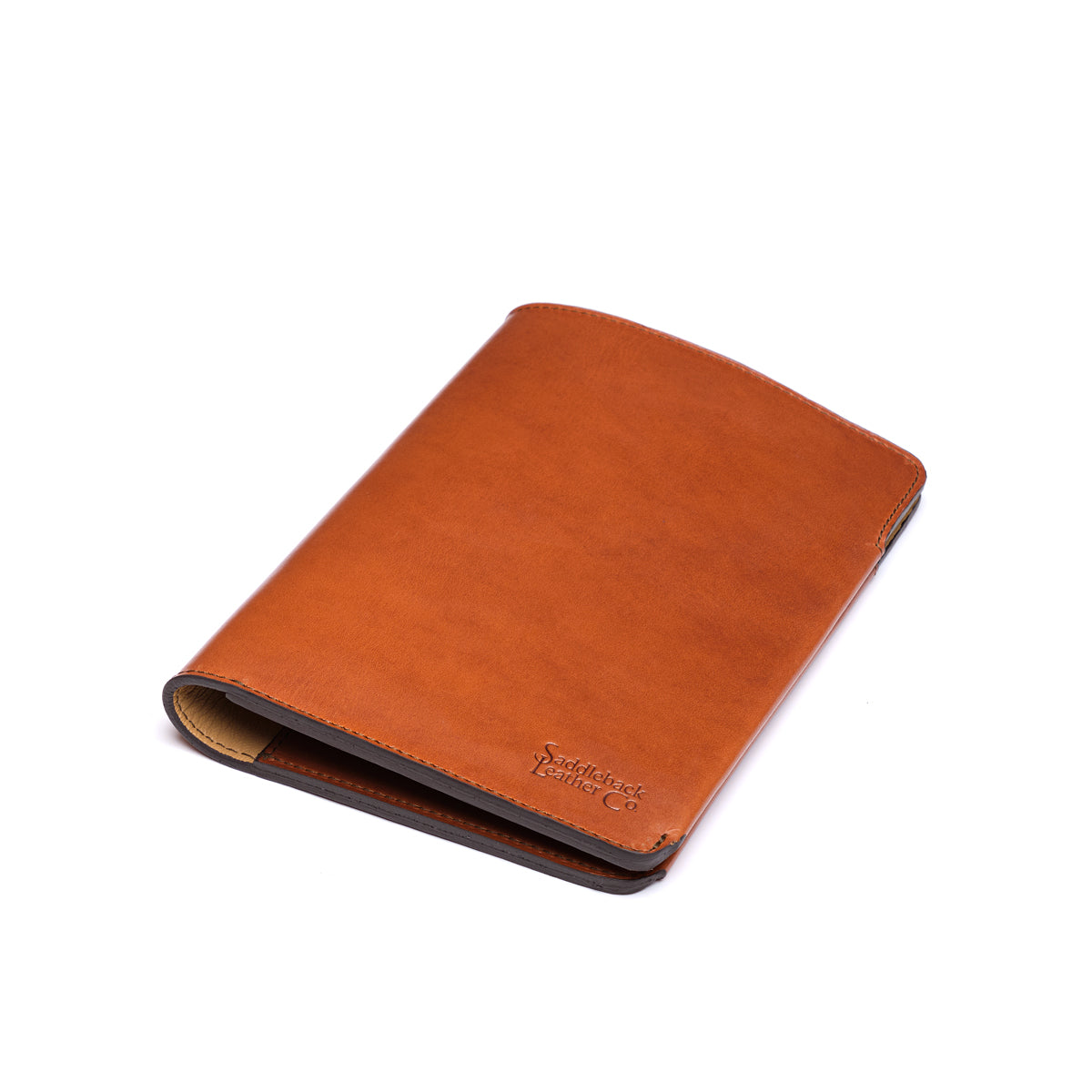 J.R.R. Tolkien Journal Cover in English Tan, closed angled view with debossed logo