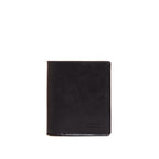 Large Bifold Wallet in Raven Black, closed front view with debossed Saddleback Leather Co. logo