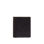 Large Bifold Wallet in Black, closed front view with embossed logo