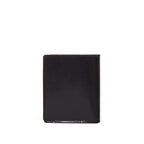 Large Bifold Wallet in Black, closed back view with stitched edges