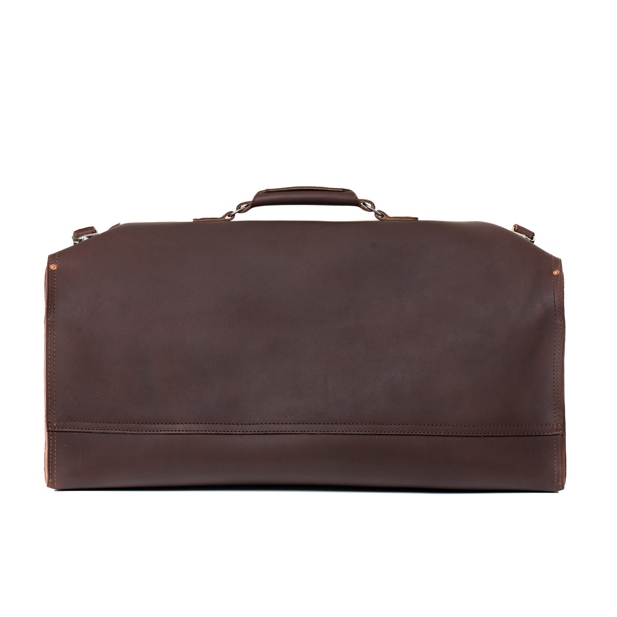 27" Adolescent Beast Duffle Bag in Chestnut, back view with smooth panel and top handle
