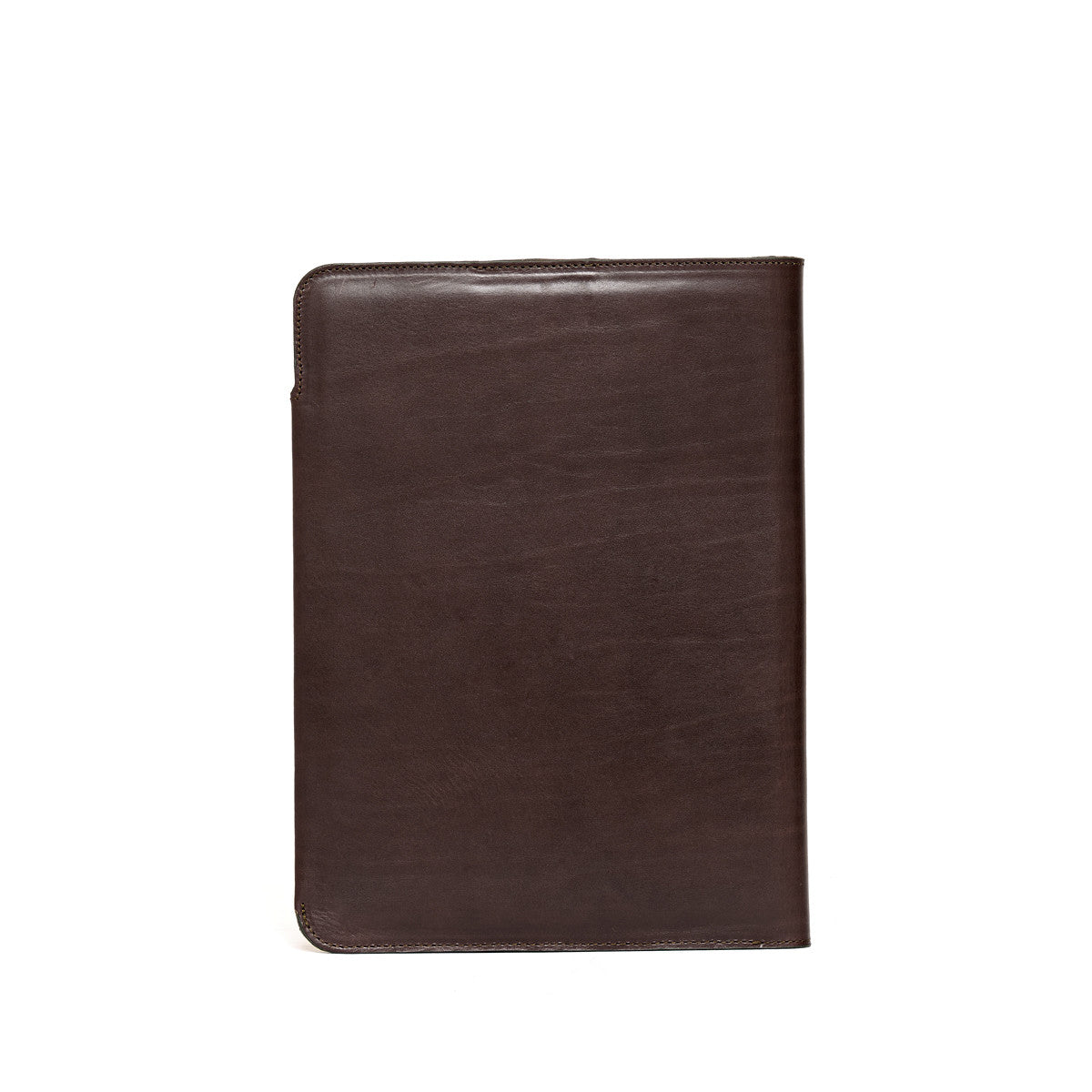 New Design Medium Portfolio in Dark Coffee Brown, back view