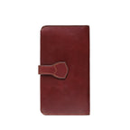 Big Wallet in Oxblood, closed back view with the strap tab wrapping around