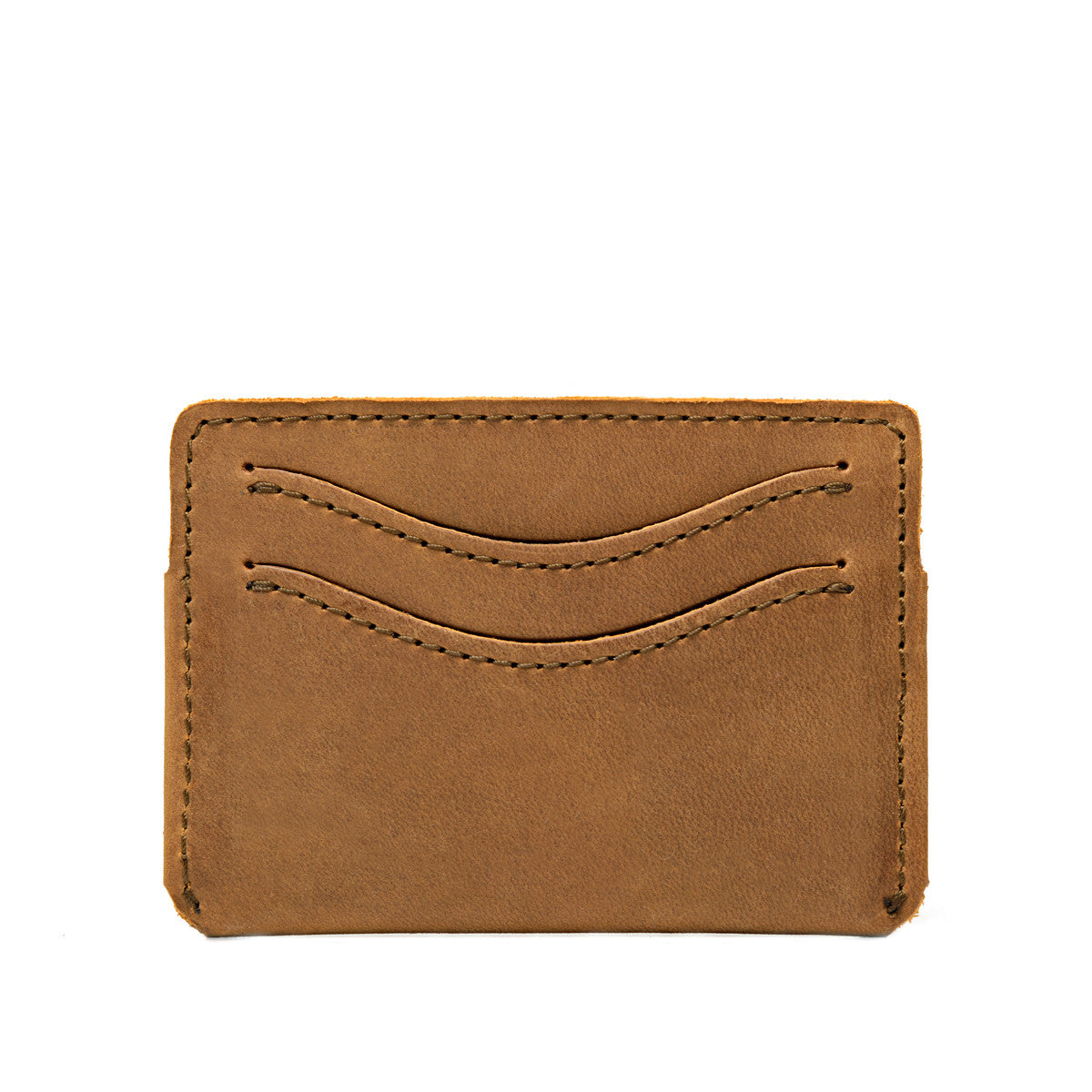 Newton Wallet in Tobacco, back view with two curved card slots