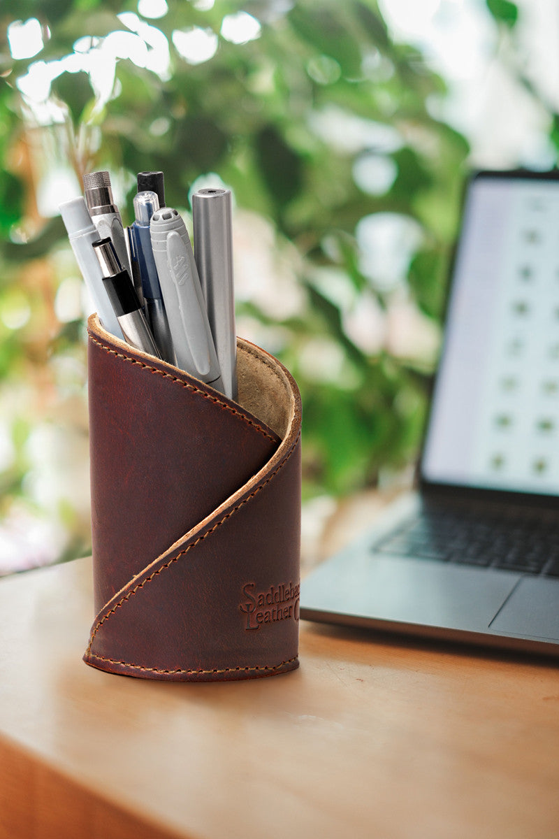 Leather Pen Cup Holder
