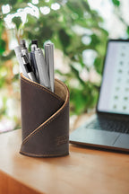 Leather Pen Cup Holder