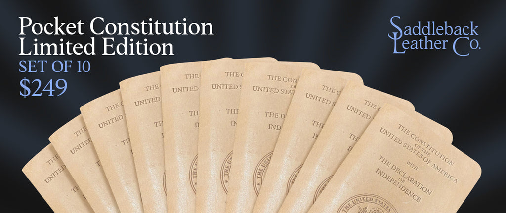 Pocket Declaration/Constitution Limited Edition Set of 10 fanned out, banner reading Pocket Constitution Limited Edition, $249