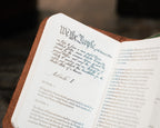 Pocket Declaration/Constitution opened to the We the People preamble and Article I, close-up