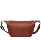 London Sling Large in Chestnut, back view with smooth panel and adjustable strap