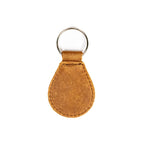 Auto Organizer Set leather keychain in Tobacco, back view of the teardrop fob with metal split ring