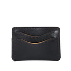 Newton Wallet in Raven Black, back view with two curved card slots