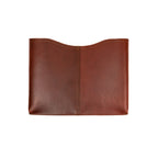 16" Horizontal Laptop Sleeve in Chestnut, back view with center seam and curved top opening