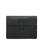 16" Document Holder in Black, flat front view showing the riveted strap closure
