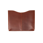 14" Horizontal Laptop Sleeve in Chestnut, back view with center seam and curved top opening