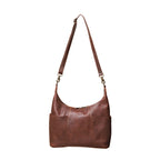 Women's Hobo Organizer Bag in Chestnut, front view hanging from its shoulder strap