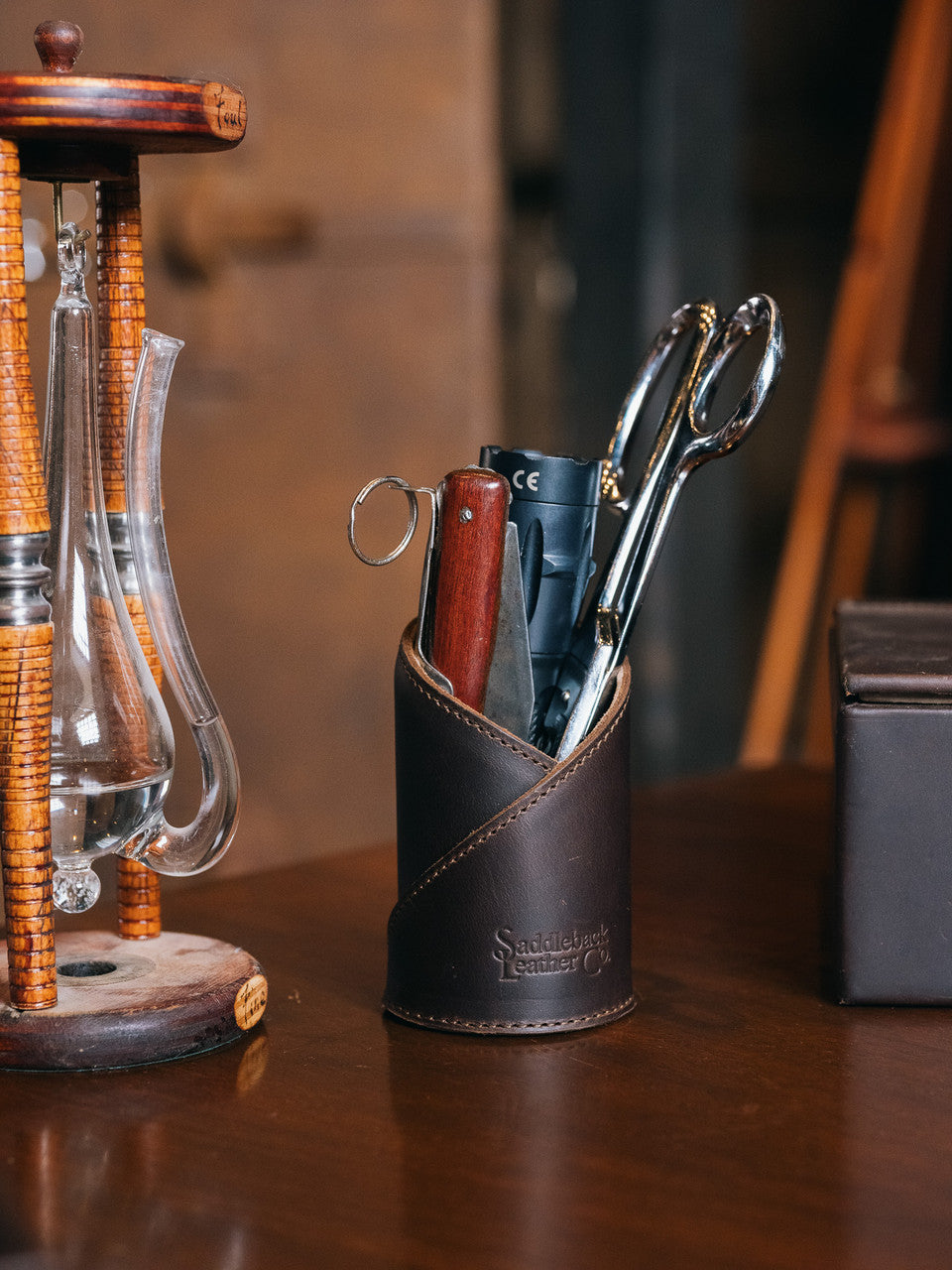 Leather Pen Cup Holder