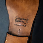 Officer Boot leather sole with embossed Saddleback Leather Co. logo, made in Italy
