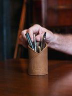 Leather Pen Cup Holder
