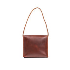 Leather Organizer Bag in Chestnut, back view hanging from its leather strap
