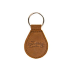Cincinnati Reds Leather Keychain in Tobacco, back view with embossed Saddleback Leather Co. logo