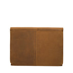 16" Document Holder in Tobacco, back view with a center stitched seam