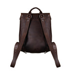12" Drawstring Backpack in Dark Coffee Brown, back view with shoulder straps and top carry handle